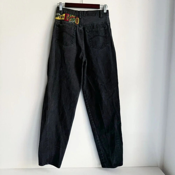 Vintage Pistol Black Wash Relaxed Leg High Wiast Jeans 28"W - Picture 6 of 9